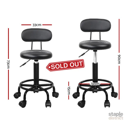 Artiss Salon Stool Swivel Chair Backrest - Furniture > Living Room > Ottomans & Footstools