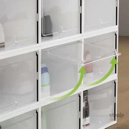 Artiss Shoe Box Rack DIY Set of 24 Stackable White Abel - Home & Garden > Storage > Storage Boxes