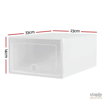 Artiss Shoe Box Rack DIY Set of 24 Stackable White Abel - Home & Garden > Storage > Storage Boxes