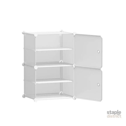 Artiss Shoe Rack DIY Set of 2 Storage Cube Stackable White - Furniture > Living Room > Shoe Storage