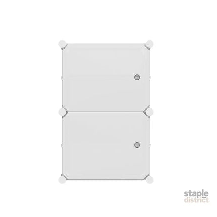 Artiss Shoe Rack DIY Set of 2 Storage Cube Stackable White - Furniture > Living Room > Shoe Storage