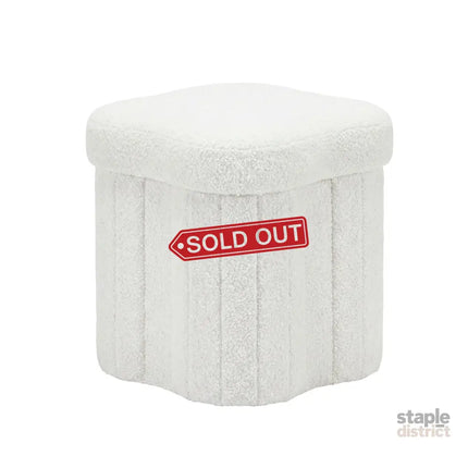 Artiss Storage Ottoman Foot Stool Foldable White - Furniture > Living Room > Ottomans & Footstools