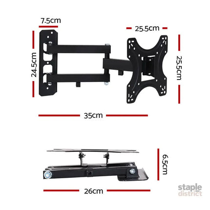 Artiss TV Wall Mount Bracket for 17’’-42’’ LED LCD TVs Full Motion Strong Arms - Appliances > TV > TVs & Accessories