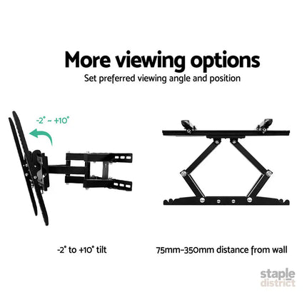 Artiss TV Wall Mount Bracket for 23’’-55’’ LED LCD Full Motion Dual Strong Arms - Appliances > TV > TVs & Accessories