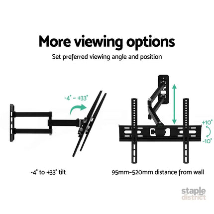 Artiss TV Wall Mount Bracket for 23’’-55’’ LED LCD TVs Full Motion Strong Arms - Appliances > TV > TVs & Accessories