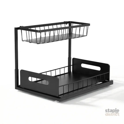 Artiss Under Sink Organizer Storage L Shape 1 Pull Out Drawers Kitchen Cabinet Shelf - Furniture > Bathroom > Bathroom