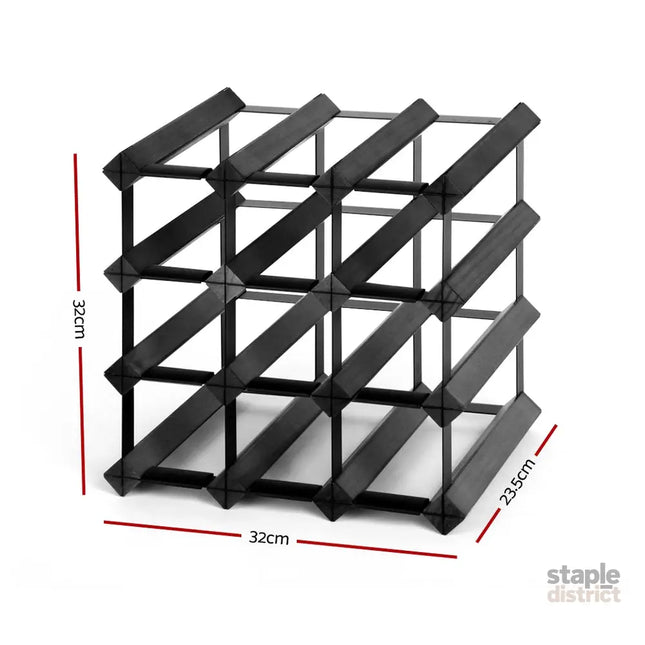 Artiss Wine Rack 12 Bottle Black - Furniture > Dining > Wine Racks
