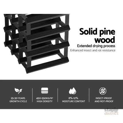 Artiss Wine Rack 12 Bottle Black - Furniture > Dining > Wine Racks