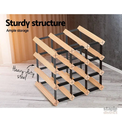 Artiss Wine Rack 12 Bottle - Furniture > Dining > Wine Racks