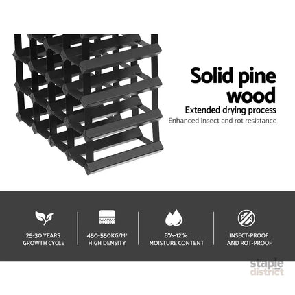 Artiss Wine Rack 20 Bottle Black - Furniture > Dining > Wine Racks