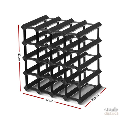 Artiss Wine Rack 20 Bottle Black - Furniture > Dining > Wine Racks