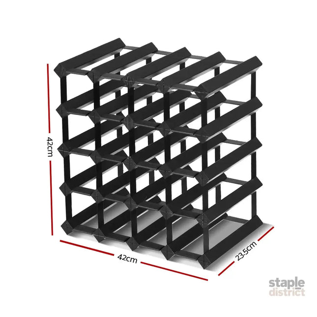 Artiss Wine Rack 20 Bottle Black - Furniture > Dining > Wine Racks