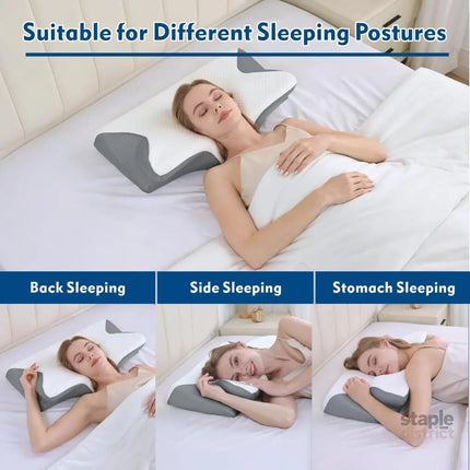 Bamboo Cervical Pillow for Neck and Shoulder Pain Relief Ergonomic Bed Pillow Cooling Ergonomic Memory Foam Pillow