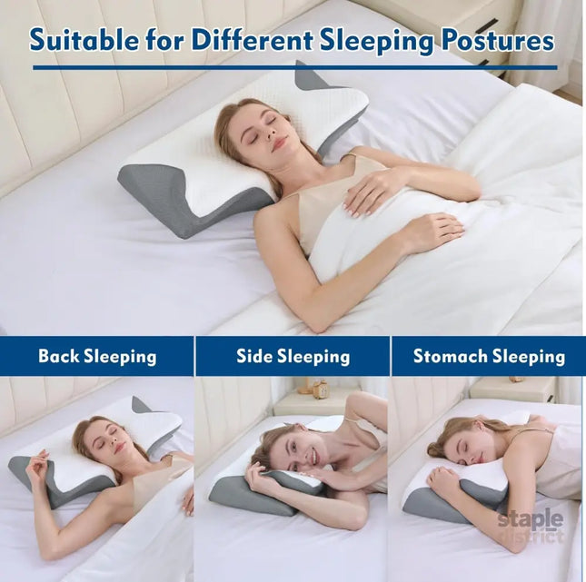 Bamboo Cervical Pillow for Neck and Shoulder Pain Relief Ergonomic Bed Pillow Cooling Ergonomic Memory Foam Pillow