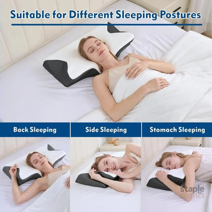 Bamboo Cervical Pillow for Neck and Shoulder Pain Relief Ergonomic Bed Pillow Cooling Ergonomic Memory Foam Pillow