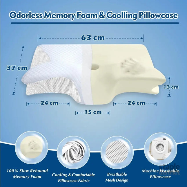 Bamboo Cervical Pillow for Neck and Shoulder Pain Relief Ergonomic Bed Pillow Cooling Ergonomic Memory Foam Pillow