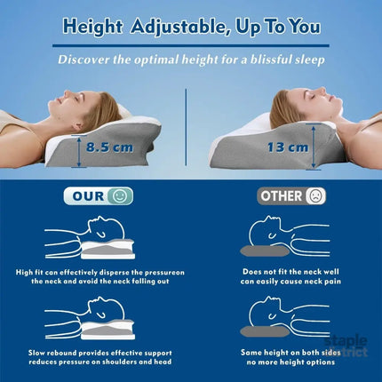 Bamboo Cervical Pillow for Neck and Shoulder Pain Relief Ergonomic Bed Pillow Cooling Ergonomic Memory Foam Pillow