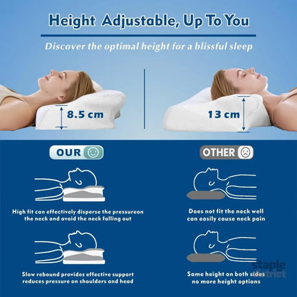 Bamboo Cervical Pillow for Neck and Shoulder Pain Relief Ergonomic Bed Pillow Cooling Ergonomic Memory Foam Pillow