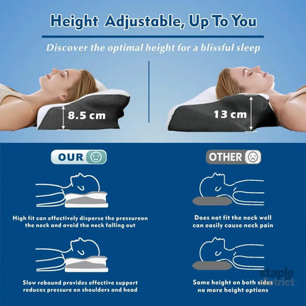 Bamboo Cervical Pillow for Neck and Shoulder Pain Relief Ergonomic Bed Pillow Cooling Ergonomic Memory Foam Pillow