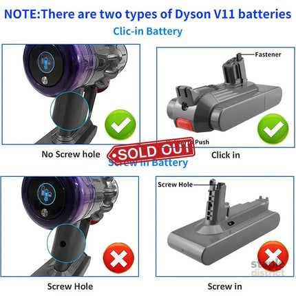 Battery for Dyson V11 Vacuum 25.2V 6.0A Replacement - Appliances > Vacuum Cleaners > Vacuum Cleaner Accessories