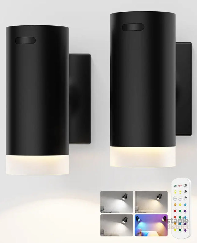Battery Operated Wall Lights 2 Pack Rechargeable Wall Lights Indoor Touch Dimmable with Remote Control,Magnetic Wall