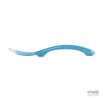 Beaba Silicone Suction Divided Plate & Spoon - Blue-2006733439155441665