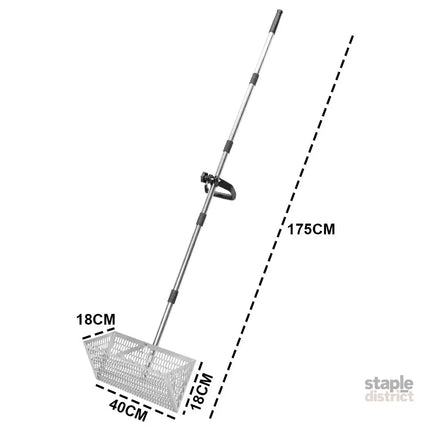 Beach Rake Stainless Steel Sand Flea Rake 140cm Long Detachable Handle and Shark Tooth Wide Sifter for Easy Sand Flea