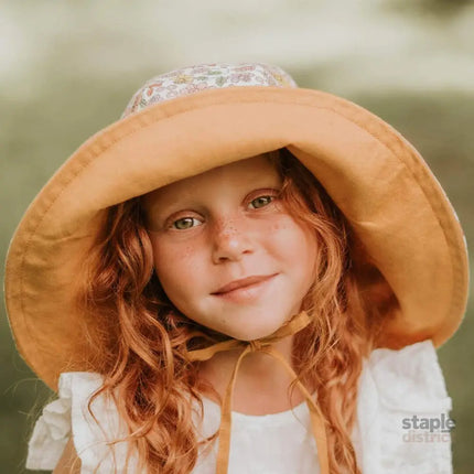 Bedhead Girls Wide- Brimmed Sun Bonnet Hat- Matilda/Maize S-2006733476765765636