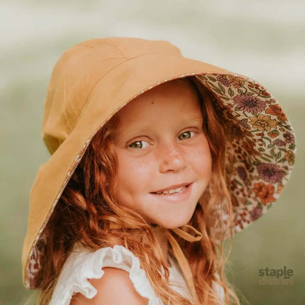 Bedhead Girls Wide- Brimmed Sun Bonnet Hat- Matilda/Maize S-2006733476765765637