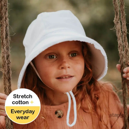 Bedhead Ponytail Bucket Hat - White Ruffle L-2006733476409249795