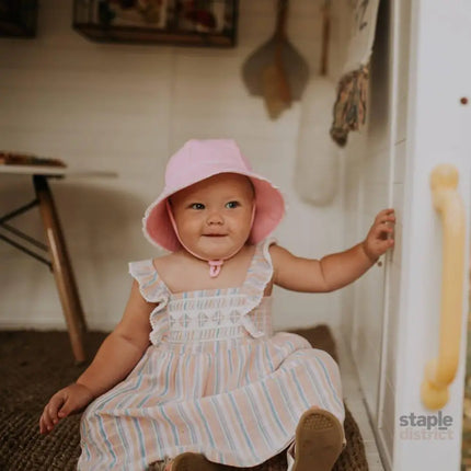 Bedhead Toddler Bucket Hat - Blush Ruffle Trim S-2006733325082955780