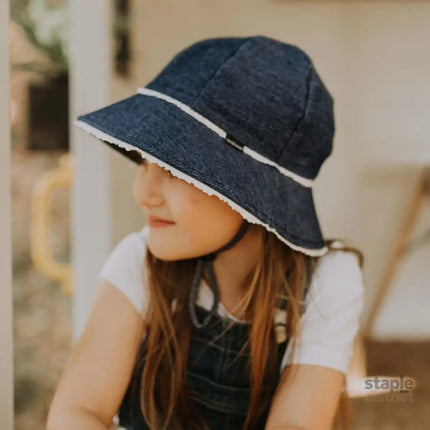 Bedhead Toddler Bucket Hat - Denim Ruffle Trim S-2006733325644992516