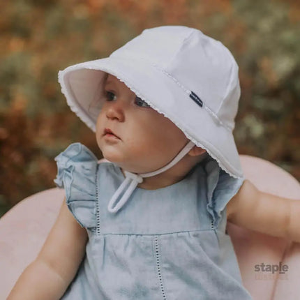Bedhead Toddler Bucket Hat - White Ruffle Trim S-2006733325821153281