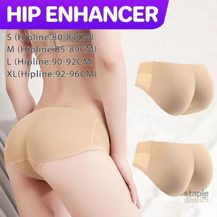 Beige Seamless Padded Butt Lifter Briefs Hip Enhancer Underwear for Women - L (Hipline:90-92cm) Fashion > Women’s