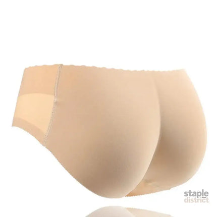 Beige Seamless Padded Butt Lifter Briefs Hip Enhancer Underwear for Women - L (Hipline:90-92cm) Fashion > Women’s