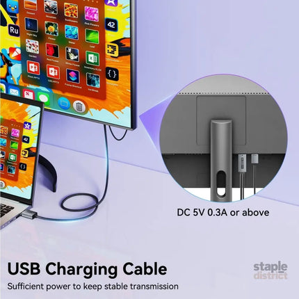 BENFEI 000419GY 8K DisplayPort V1.4 to HDMI V2.1 Aluminum Shell Nylon Braided Cable 1.8M - Electronics > Computer