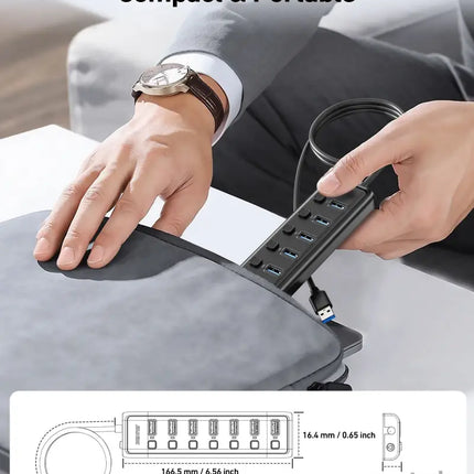 BENFEI 000425BK USB3.0 to 7 Port USB3.0 HUB (Black) - Electronics > Computers & Tablets > Desktops & Accessories
