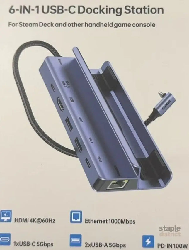 BENFEI 000492GY 6 in 1 Docking 1xHDMI 4K 2xUSB-A 3.0 1xUSB-C 3.0 1xUSB-C PD 1xRJ45 - Electronics > Computers & Tablets