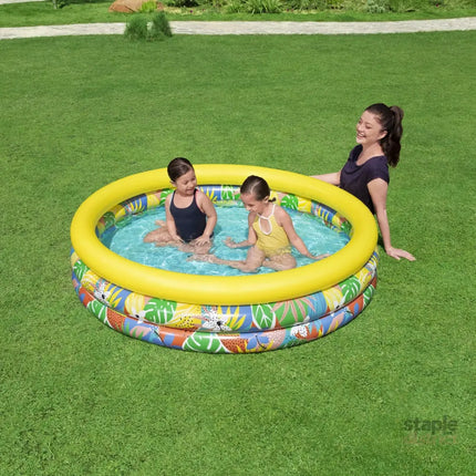 Bestway 1.68m x 38cm Floral Paradise Play Pool-2050056754565353473