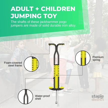 Black and Yellow Pogo Stick - Children’s Large Jumping Jackhammer Toy - Baby & Kids > Baby & Kid’s Toys > Outdoor Play