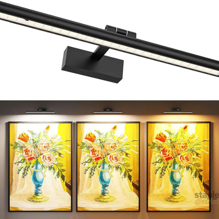 Wireless Picture Lights for Wall Battery Operated Wall Light for Painting Rechargeable CCT Rotatable Art Gallery Light