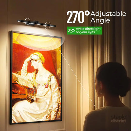 Wireless Picture Lights for Wall Battery Operated Wall Light for Painting Rechargeable CCT Rotatable Art Gallery Light