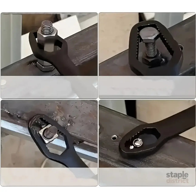 Black multi-functional 5mm thick box wrench double-ended self-tightening adjustable wrench wrench diameter 3-17mm