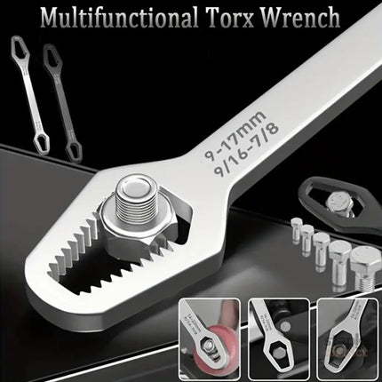 Black multi-functional 5mm thick box wrench double-ended self-tightening adjustable wrench wrench diameter 3-17mm