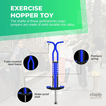Blue Pogo Stick Kids - Childrens Jumping Jackhammer Exercise Hopper Toy - Baby & Kids > Baby & Kid’s Toys > Outdoor