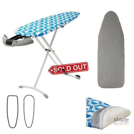 Blue Reversible Premium Large Ironing Board Cover with Underlay 40 x 125 cm - Appliances > Washers Dryers & Irons >