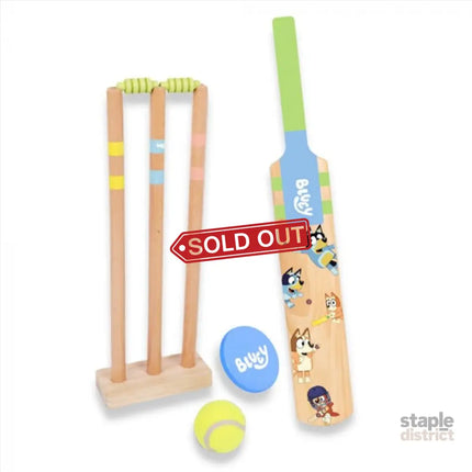 Bluey Wooden Cricket Set - Baby & Kids > Baby & Kid’s Toys > Outdoor Play Equipment