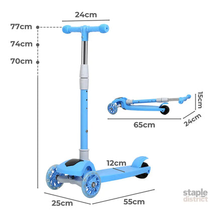 Bopeep Foldable Kids Scooter LED Music Blue-2006732821489651714