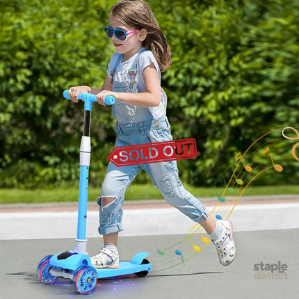 Bopeep Foldable Kids Scooter LED Music Blue-2006732821489651718