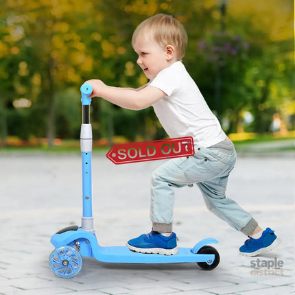 Bopeep Foldable Kids Scooter LED Music Blue-2006732821489651719